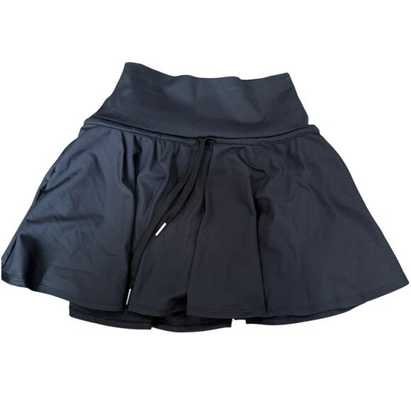 Halara SoftlyZero SoCinched Tummy Control Drawstring Mini Tennis Skirt Blk S - Picture 2 of 8